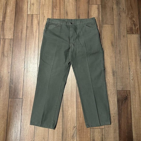 Vintage Dickies Green Carpenter Jeans Men's size 38 x 30 Baggy Skater Workwear - Picture 1 of 6